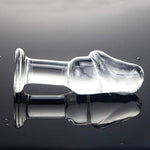 Glass Dildo Pleasure Wand Penis Crystal Anal Butt Plug For Men Women Transparent