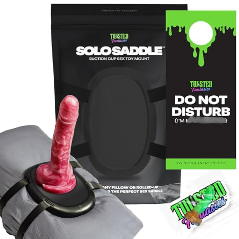 Solo Saddle Suction Cup Dildo Mount To Strap On A Pillow, Adult Sex Toys Holder And Adjustable Harness Hands-Free Couples Toy Self Pegging Chair Women (Black)