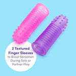 Pink & Purple Textured Finger Sleeves Stimulators - Pvc - Pack Of 2