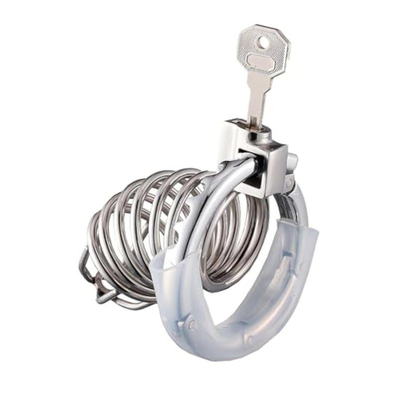 Metal Cock Cage Male Chastity Cage Adjustable With 7 Ring Sizes Stainless Steel Chastity Device With Hidden Lock For Man Penis Bondage Sex Toys Breathable Penis Cage With Hose (D)