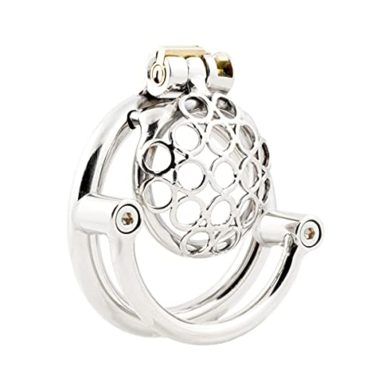 Male Super Short Cock Cage Prevent Escape Design Closed Ring Chastity Device Adult Game Sex Toy S845 (1.77 Inch / 45Mm)