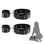 Leather Cuff Restraint Set - Hand & Thigh Cuffs For Couples & Beginners