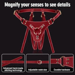 Strap On Dildo - Adult Sex Toys This Strap On Dildo Harness Is A Pure Pu Adjustable Leather Belt With Three Metal O-Rings To Adapt To Various Sizes Suitable For Couples, Lesbians, Gays Or Other(Red)