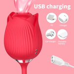 Rose Sex Toy Dildo Silicone Vibrator 3In1 For Women - G Spot Vibrator With 10 Tongue Sucking & 10 Vibration Modes - Adult Toys Sex Games For Couples - Ipx7 Waterproof - Usb Rechargeable