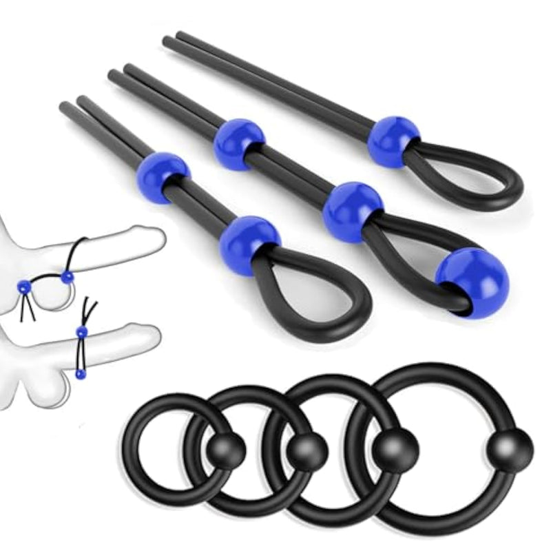 Penis Ring Silicone Cock Ring With 7 Different Sizes Adjustable Cockring For Men Erection Long Lasting Stronger Cock Sexual Stimulation Penis Toy Adult Sex Toys For Couples Men Gay