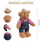 Farmer Stuffed Animal Teddy Bear Soft Plush Toy With Farmer Uniform Unique Toy Gifts For Kids And Farmers Holiday Birthday Valentine 16 Inches