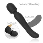 Swerve Dual-Function Rechargeable Power Wand Massager & G-Spot Vibrator, Ultra-Soft Silicone For Gentle Clitoral Stimulation, 5 Modes & Intensities, Adult Sex Toys For Women & Couples (Black)