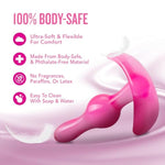 Sex Toys - Curvy Anal Plug - 3.5 Inch - Stayput & Anchortech Design - Tapered, Soft, Comfortable - All Day Wearable Beginners Butt Plug For Back Door - Women Men & Couples - Clear Pink