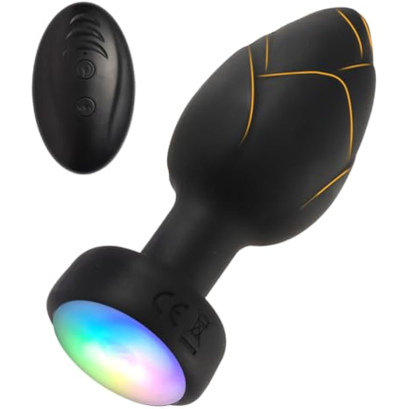 Anal Plug Vibration Sex Toy,10 Modes Vibrating Butt Plug - Led Color Light Remote Control Anal Plug, Adult Sex Toys And Games