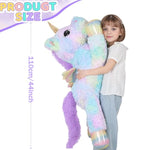 44 Inch Giant Rose Rainbow Unicorn Stuffed Animal Plush Toy With Wings Soft Cute Large Unicorn Plushies Animals Body Pillow Gift For Children Boy Girl Kids Birthday Valentine Room Decorations