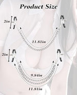 2 Pack BDSM Nipple Clamps with Weights, Nipple Toys Adjustable Metal Nipple Clips for Adult Play, Body Chain Non Piercing Sensory Toys Woman Man