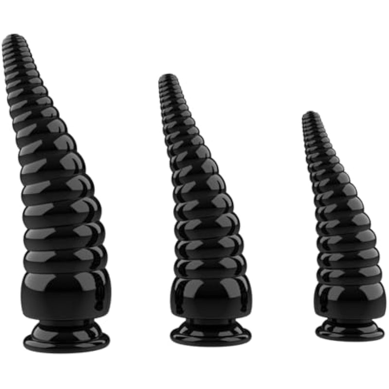 3 Pieces Large Butt Plug For Women Men Threaded Anal Training Set For Beginners Adult Sex Toy Prostate Massage Stimulator Octopus Tentacle Shaped Anal Plugs For Couple?Black?