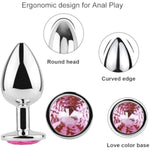 Anal Butt Plug 3Pcs Trainer Kit Metal Butt Plug Anal Trainer Toys Fetish Kinky Sex Love Games For Starter Beginner Men Women Couples (Pink)