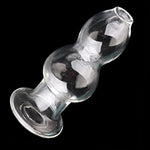 Crystal Calabash Shape Transparent Anal Plug Peephole Clear Hollow Glass Butt Plug Sex Toy(S)