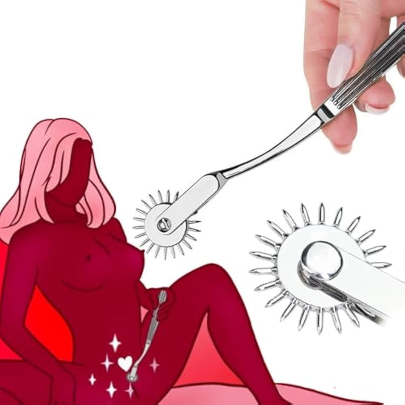 Bdsm Toys Foreplay Pinwheel Sex Toys, Stainless Steel Wartenberg Wheel Roller Sex Tools Bondage Bdsm Bear Sensory Play, 22 Pins Flirting Stimulation Roller Portable Couple Sex Toys Adult Bedroom Play