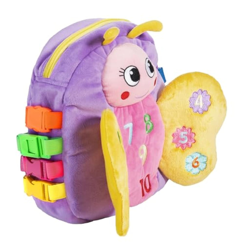 Blossom Butterfly Toddler Backpack With Buckles And Toddler Learning Activities And Sensory Toys For Toddlers 1-3, Travel Essentials & Road Trip Activities For Fine Motor Skill Development