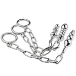Anal Butt Plug Inserting Toys Metal Chain With Penile Ring Cock Ring Anal Training Sets For Beginners Prostate Massager Advanced Players Clitoral G-Spot Stimulator For Couples