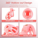 Male Chastity Device Cock Cage - Lightweight Vertical Invisible Lock Chastity Cage For Men With 4 Active Rings & 2 Keys Adult Sex Toys For Male Penis Exercise And Abstinence | Pink | Large Size