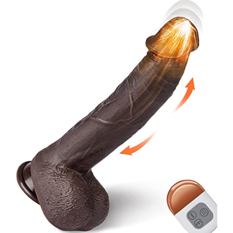 9.8" Thrusting Dildo Vibrator For Women, Realistic Vibrating Dildos With Remote Control 3 Telescopic & 5 Vibrations Modes, Silicone Telescopic Dildo Sex Toys For Couple G-Spot Anal Stimulation