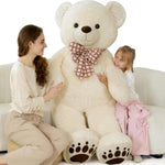 5 Ft Big Teddy Bear, 5 Feet Huge Teddy Bears Stuffed Animals For Girlfriend Wife, Cuddly Gift Life Size Bear On Valentines Birthday, 59 Inch, White