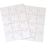 12 Blank Jigsaw Puzzles for Kids Arts and Crafts, 5.5 x 8 Inch, 12 Pieces Each, Heavy Duty Chipboard