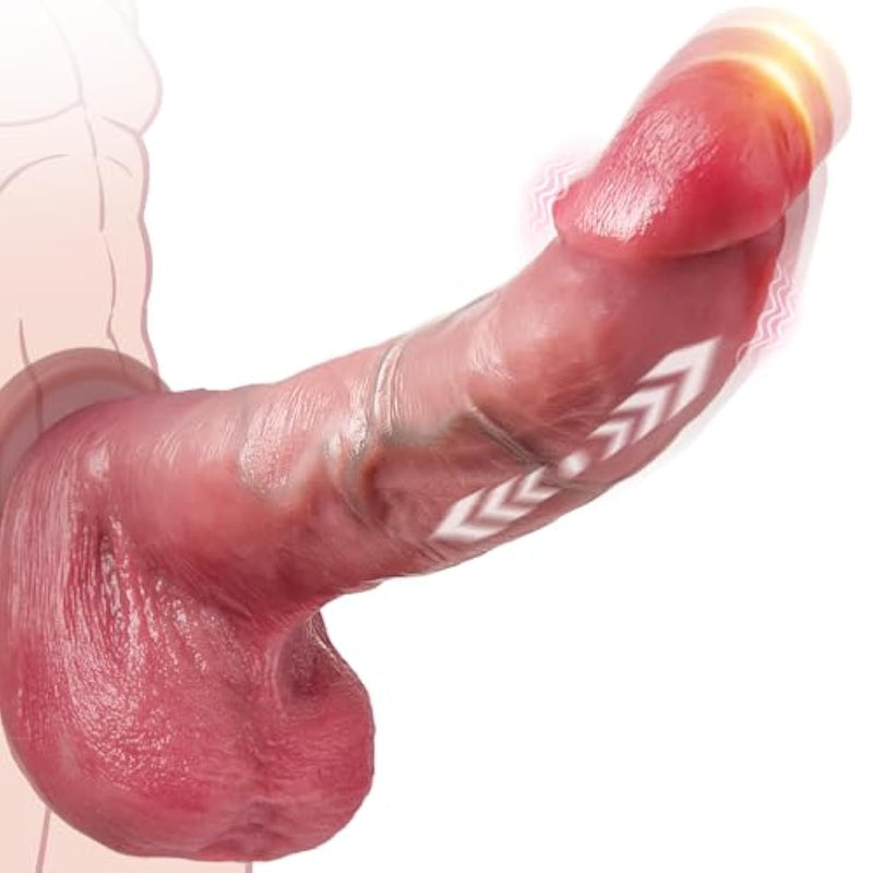 Realistic Dildos Thrusting Dildo Vibrator Sex Toys Fast Thrusting Dildos With Vibrating Heating, 100% Silicone Sex Toy For Women Suction Cup Penis Waterproof Adult Toys G-Spot Anal Dildo For Beginner