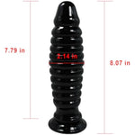 Large Butt Plug Dilator Anal Beads 8.07" Anal Plug Anal Sex Toys With Suction Cup Men Women Couple Anal Dildo Anal Toy Soft Flexible Anal Trainer Anal Butt Plug Big Buttplug (Black)