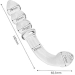 Double-Ended Glass Anal Beads Bent Pleasure Wand Anal Sex Toy Men And Women Masturbation Penis Anal Plug