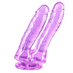 Lifelike Lover Luxe Double Ended Realistic Dildo - Huge Silicone Dildo With Strong Suction Cup (6.9"*1.4" Purple)