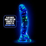 Neo Elite Purio Silicone Glow In The Dark Dildo - 7.5 Inch Clear Dildo With Fun Confetti - Thoughtful Curves For G Spot & P Spot Pleasure - Silky Smooth Non Pourous - Sex Toy