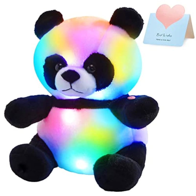 Light Up Panda Stuffed Animal Led Panda Bear Soft Plush Toys Glow In Dark Bedtime Companion With Night Lights Birthday Valentines Christmas For Toddler Kids, 12''