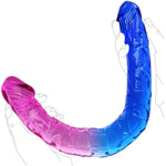 17.3 Inch Double Ended Realistic Dildo Flexible Dildos For Lesbian, G-Spot Anal Stimulator Long Penis Dildo Soft And Flexible With Veins And Glans Adult Sex Toys For Women Men