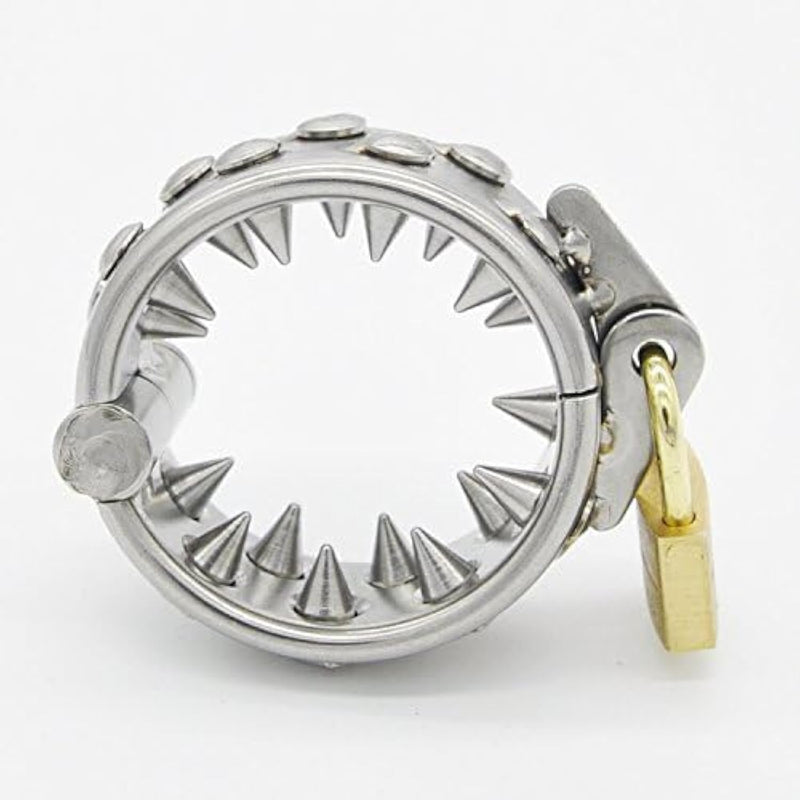 Heavy Stainless Steel Cock Ring Scrotum Ball Stretcher Pendant Spike Clamps Bdsm Sex Toy?A 20Mm?
