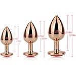 3Pcs Anal Plug Set, Sexy Toys Small Medium Large Luxury Metal Butt Toys Round Shaped Anal Trainer Jewel Butt Plug Kit Sm Adult Sex Toys For Women Men Sex Gifts