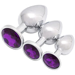 3 Pcs Luxury Jewelry Design Fetish Anal Butt Plug(Purple)