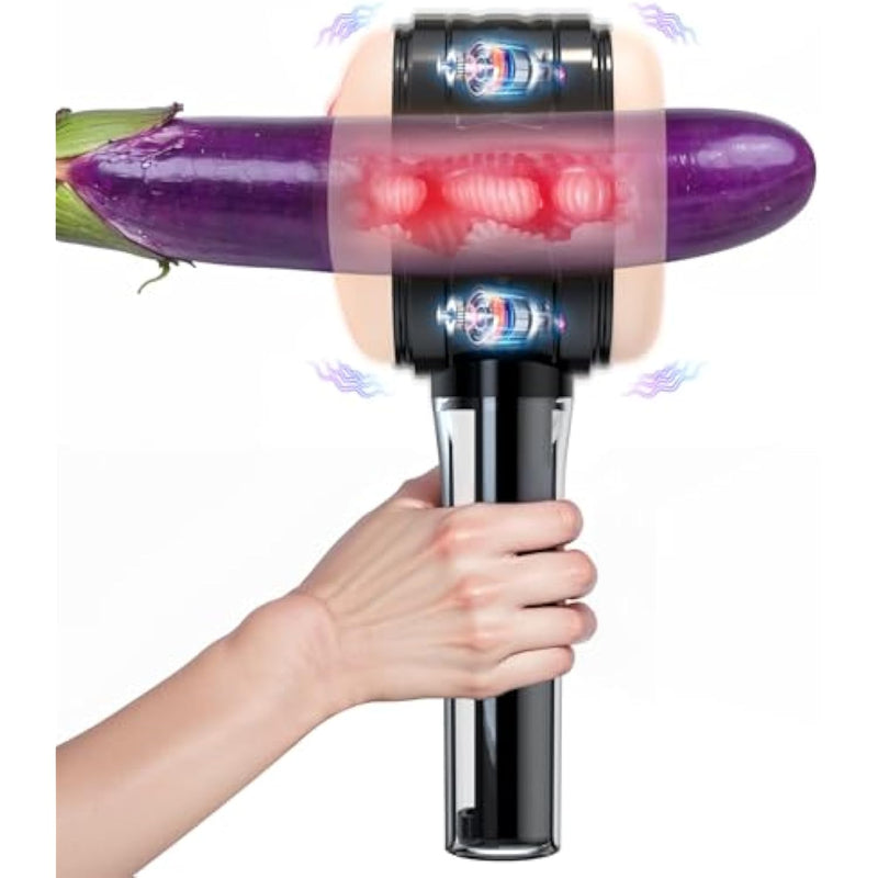 3 In 1 Vibrating Male Masturbator Pocket Pussy Sex Toys, 10 Powerful Vibrating Modes 3D Lifelike Textured Vagina, Textured Tight Anus & Real Pussy Adult Toys For Men, Dual Open-Ended Penis Massager