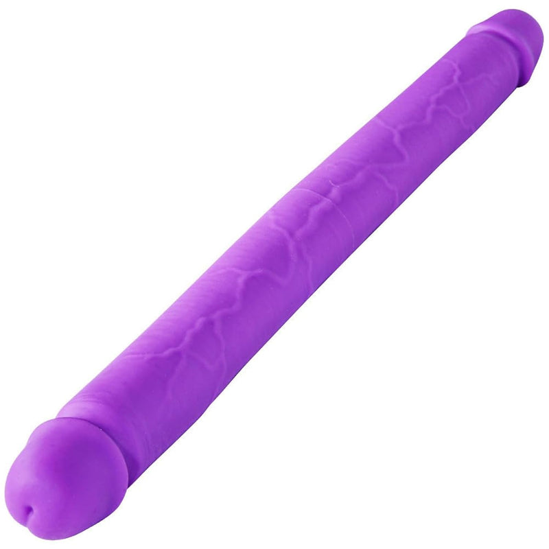 Fantasy Purple Double-Ended Dildo 15.3 * 1.3" Big Realistic Silicone Dildo, Long Double Sided Dildo Veins And Glans, Flexible Dildo For Lesbian Anus G-Spot Stimulation Sex Toy For Male Female Couples