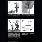 Silicone Anal Plug Vacuum Pump Set With 3 Analplugs Anus Enlarger Twist Drills Swivel Butt Plugs Threaded Suction Cups Prostate Massager G-Spot Vagina Stimulator Sm Adult Sex Toys For Men Women