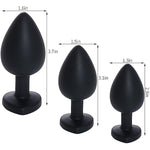 3 Pcs 3 Sizes Silicone Anal Plugs, Jeweled Butt Plug, Anal Trainer Toys, Heart Butt Plugs, Pink