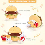 4-In-1 Hamburger Plush Toys With Baby Plushies, 4Pcs Set Stuffed Animals Surprise Inside, Soft & Squishy Cheeseburger Pillow Plushies Decor, Cuddly Stuffed Toys Gift For Kids & Adults