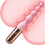 Vibrating Anal Beads Sex Toys for Women Men, 10 Vibration Modes Silicone Butt Plug Prostate Massager, USB Rechargeable Adult BDSM Sensory Toys for Couples, Pink