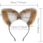 Fox Tail Anal Butt Plug, 2Pcs/Set Artificial Fox Tail Anales Plug With Cat Ears Headband, Fox Adult Metal Butt Plug Sex Toy For Sm & Cosplay (Brown, White)
