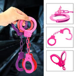 Handcuffs Double Lock Steel Police Edition Professional Grade Handcuffs,Hand Cuffs Cop With Keys (Pink)