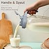 Breast Milk Pitcher, Mason Jar 32 oz, Heavy Duty Wide Mouth Jar with Flip Cap Lid and Pour Spout - Airtight Seal for Freshness and Convenience - Great for Cold Beverages, and Home Entertaining