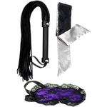 Floggers Adult Play Sex Whip Set Blindfold Mask Bdsm Starter Kit Black Bdsm Spanking Paddle Flogger For Adult Couples Cosplay Lace Mask