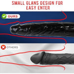 Realistic Dildo, 17 Inch Black Extra Long Huge Anal Dildo With Strong Suction Cup For Hands-Free Play Sex Toys For Women And Men