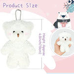 12 Pack Mini White Teddy Bears , 4.7 Inch Tiny Soft Stuffed Teddy Bear, Mini Plush Bears Bulk For Birthday Table Decor Centerpiece Bag Fillers Party Favors Diy Keychain Crafts, We