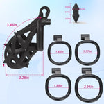 Male Chastity Device Cock Cage Tease Resin Chastity Locked Penis Cage With Removable Soft Silicone Spikes 4 Different Size Rings For Penis Exercise (Long)