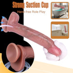 9.05" Realistic Prepuce Glans Squirting Dildo Ejaculating Anal Toy, Suction Cup G-Spot Hands-Free Soft Cumming Dildos,Sex Toy For Women Masturbate Gay Men Solo Couples Pleasure