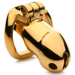 Midas 18K Gold-Plated Locking Chastity Cage For Men | Cum-Thru Tip, Two Ring Sizes & Dual Keys For Secure Fit & Style | Premium Stainless Steel Device